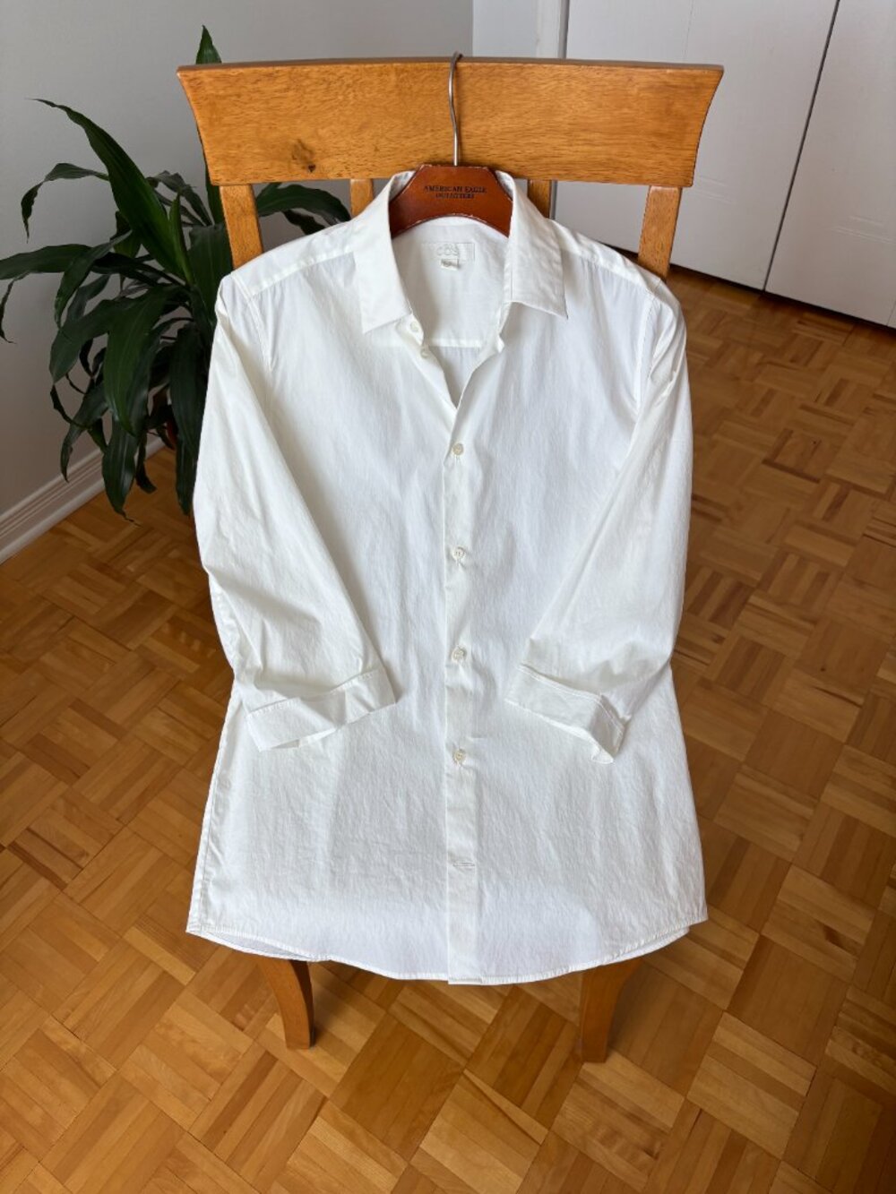 COS Cotton White Button-Down Shirt – Small